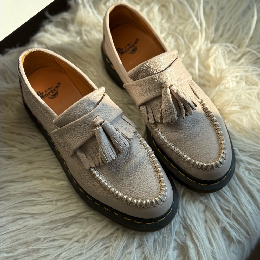 Dr. Martens Powder Pink Adrian Nubuck Tassel Loafers